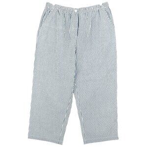 Appleseed's Womens Blue White Striped Pull-on Crop Pants Sz 16 Elastic Waist NWT